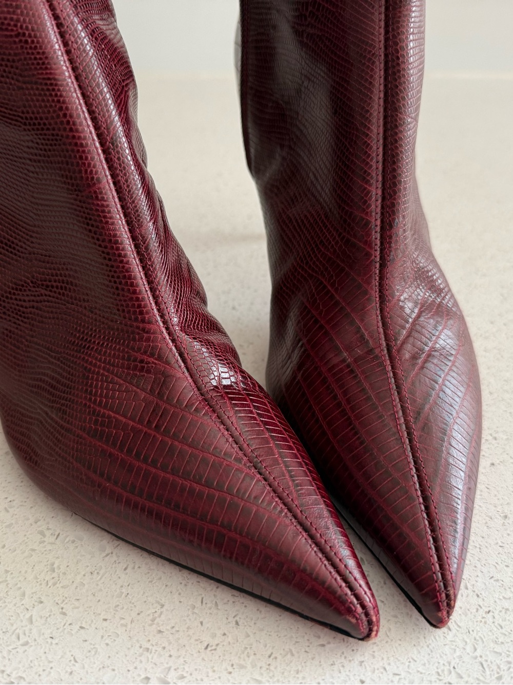 Christian Louboutin Kate Botta 85 Embossed Knee High Heel Boot EU 39 US 9 - Picture 5 of 8